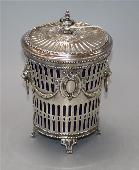 A WMF basket, liner and cover, height 20.5cm